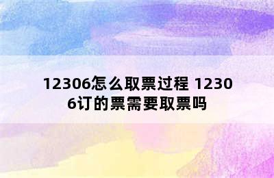 12306怎么取票过程 12306订的票需要取票吗